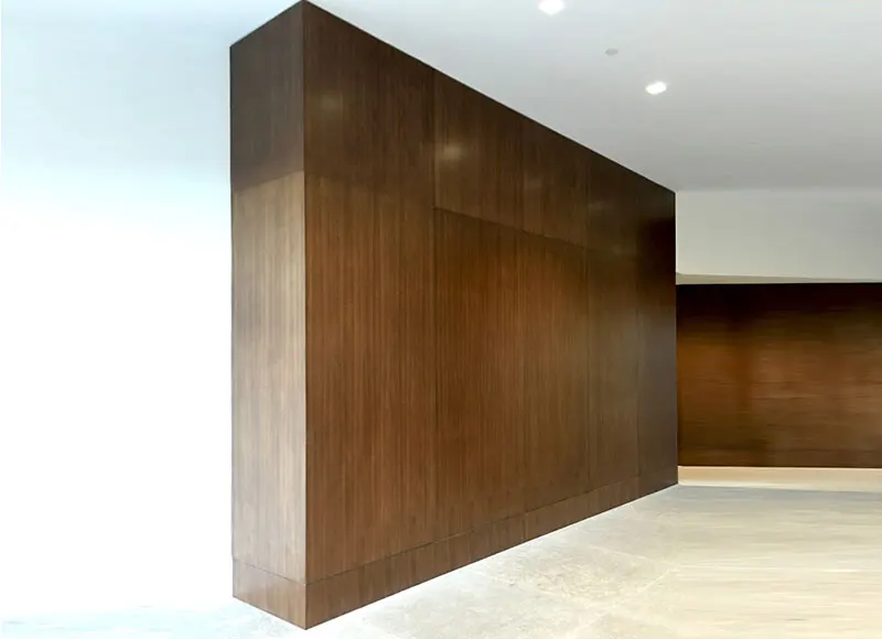 Wood Laminated Design Works for Hospitals & Retail Stores